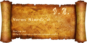 Veres Nimród névjegykártya